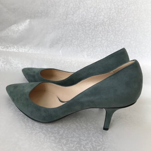 Giorgio Armani Pointed Toe Green Suede Heels Size EU 39 Made in Italy Pre-Owned - Picture 16 of 16